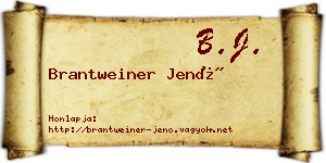 Brantweiner Jenő névjegykártya